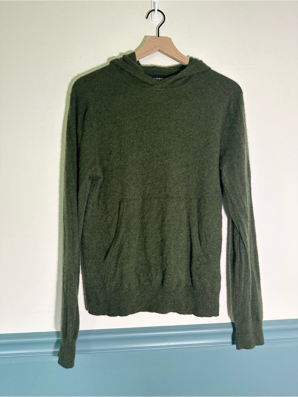 Banana Republic - Women’s 100% Cashmere Dark Olive Hooded Sweater